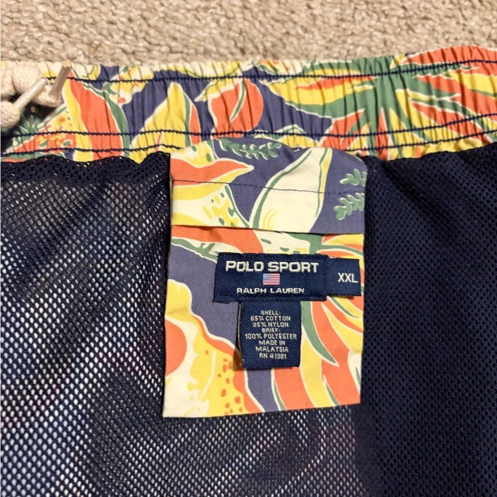 vintage 90s POLO SPORT Ralph Lauren Swim Trunks Bathing Suit‎ Mens 2XL Floral